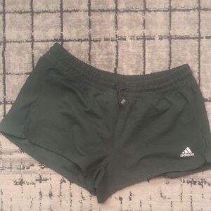 Adidas Green Athletic Shorts Lightweight Elastic Waist